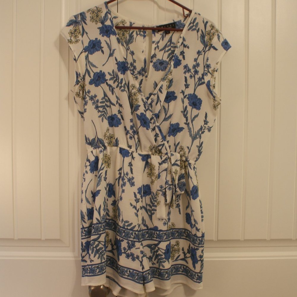 Blue floral romper